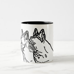Französische Bulldoggen mit Herz French Bulldog Zweifarbige Tasse
