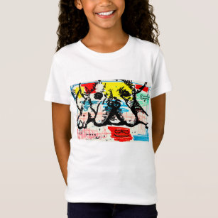 Französische Bulldoggen-moderne Kunst-Skizze-T - T-Shirt