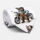Französische Bulldoggen Motorrad Krawatte (Gerollt)