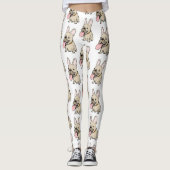 Französische Bulldoggen-Muster Leggings (Vorderseite)