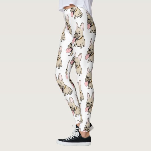 Französische Bulldoggen-Muster Leggings (Links)