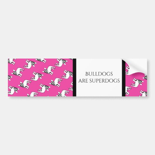 Französische Bulldoggen Muster und Text Autoaufkleber (Vorne)