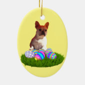 Französische Bulldoggen Ostern French Bulldog Keramik Ornament (Hinten)