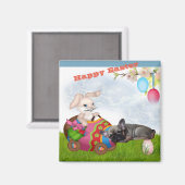 Französische Bulldoggen Ostern French Bulldog Magnet (Vorderseite/Rückseite)