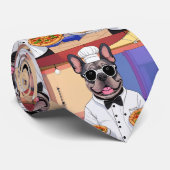 Französische Bulldoggen pizza Krawatte (Gerollt)