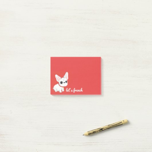 Französische Bulldoggen-Post-Itanmerkungen Post-it Klebezettel (Auf Schreibtisch)