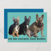 Französische Bulldoggen Postkarte (Vorne/Hinten)