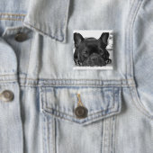 Französische Bulldoggen-Quadrat-Button Button (Beispiel)