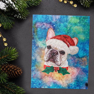Französische Bulldoggen-Rasse Hund Weihnachten Puzzle