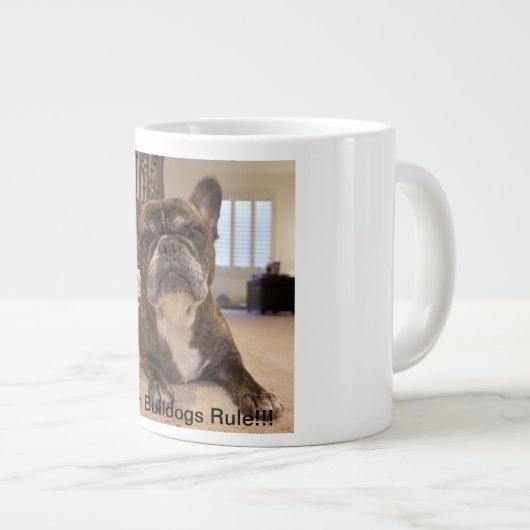 Französische Bulldoggen-Regel Jumbo-Tasse (Vorderseite Rechts)