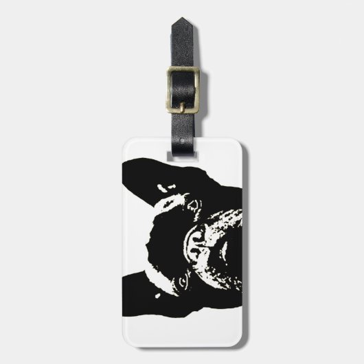 Französische Bulldoggen-Schablone Gepäckanhänger (Vorderseite vertikal)