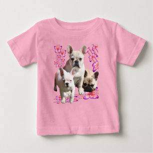 Französische Bulldoggen Schmetterling Bulldog Baby T-shirt