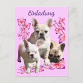 Französische Bulldoggen Schmetterlings Tag Postkarte (Vorderseite)