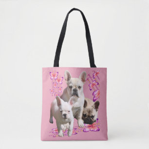 Französische Bulldoggen Schmetterlings Tag Tasche