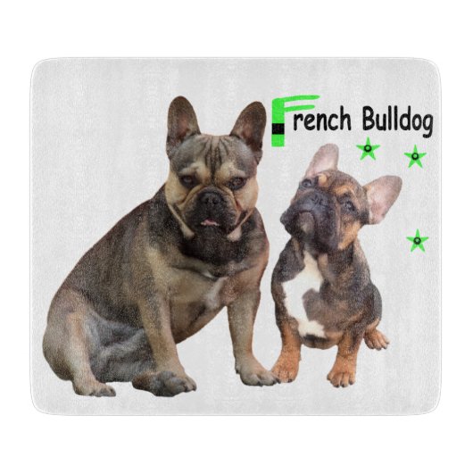 Französische Bulldoggen Schneidebrett (Vorderseite)