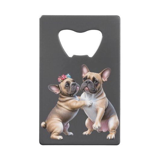 Französische Bulldoggen sehr verliebt Geldbeutel Flaschenöffner (Rückseite)
