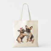 Französische Bulldoggen sehr verliebt Tragetasche (Rückseite)