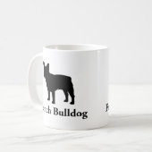 Französische Bulldoggen-Silhouette Kaffeetasse (Vorderseite Links)