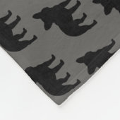 Französische Bulldoggen-Silhouette-Muster Fleecedecke (Ecke)