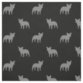 Französische Bulldoggen-Silhouette-Muster grau und Stoff (Muster)