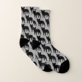 Französische Bulldoggen-Silhouette-Muster Socken (Paar)