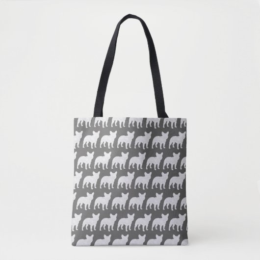 Französische Bulldoggen-Silhouette-Muster Tasche (Vorderseite)