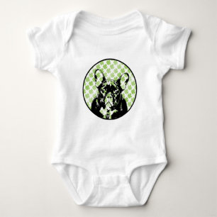 Französische Bulldoggen-Silhouette St. Patricks Baby Strampler