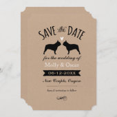 Französische Bulldoggen-Silhouetten Hochzeit Siche Save The Date (Vorne/Hinten)