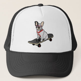 Französische Bulldoggen-Skateboarding Hut Truckerkappe