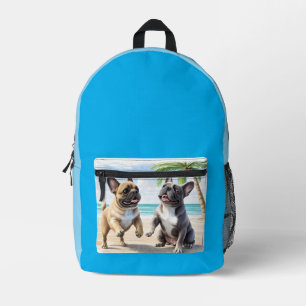 Französische Bulldoggen Strand French Bulldog Bedruckter Rucksack
