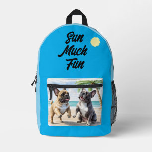 Französische Bulldoggen Strand French Bulldog Bedruckter Rucksack