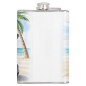 Französische Bulldoggen Strand French Bulldog Flachmann (Rückseite)