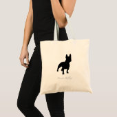 Französische Bulldoggen-Taschen-Tasche (schwarze Tragetasche (Vorderseite (Produkt))