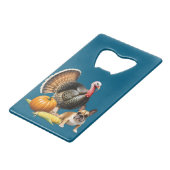  französische Bulldoggen Thanksgiving Bulldog Geldbeutel Flaschenöffner (Vorderseite Schrägansicht)