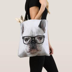 Französische Bulldoggen-tragende Augen-Gläser Tasche