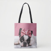 Französische Bulldoggen-tragendes Rosa Tasche (Vorderseite)