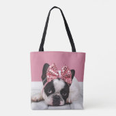 Französische Bulldoggen-tragendes Rosa Tasche (Rückseite)