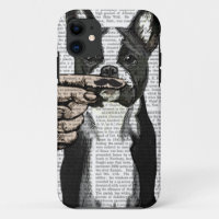 Französische Bulldoggen-und Finger-Schnurrbart