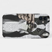 Französische Bulldoggen-und Finger-Schnurrbart Case-Mate iPhone Hülle (Rückseite (Horizontal))