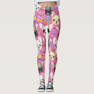 Französische Bulldoggen und Regenbogen-Franzosen Leggings