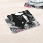 Französische Bulldoggen-Untersetzer Rechteckiger Pappuntersetzer (angewinkelt)