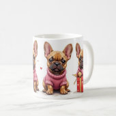 Französische Bulldoggen Valentinstag Kaffeetasse (VorderseiteRechts)