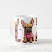 Französische Bulldoggen Valentinstag Kaffeetasse (Vorderseite Links)