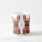 Französische Bulldoggen Valentinstag Kaffeetasse (Mittel)