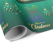 Französische Bulldoggen Weihnachten Feier Geschenkpapier (Rolleneckpunkt)