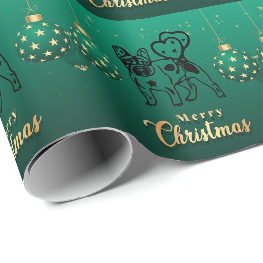Französische Bulldoggen Weihnachten Feier Geschenkpapier (Rolleneckpunkt)