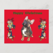 Französische Bulldoggen Weihnachten Feier Postkarte (Vorderseite)