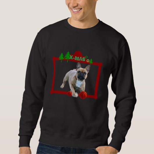 Französische Bulldoggen Weihnachten Feier Sweatshirt (Vorderseite)