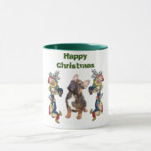 Französische Bulldoggen Weihnachten Feier Tasse (Zentrum)