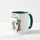 Französische Bulldoggen Weihnachten Feier Tasse (VorderseiteRechts)